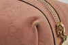 Authentic GUCCI Guccissima Heart GG Leather Pouch Purse 153228 Pink 3579J