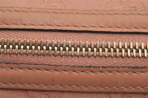 Authentic GUCCI Guccissima Heart GG Leather Pouch Purse 153228 Pink 3579J