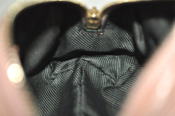 Authentic GUCCI Guccissima Heart GG Leather Pouch Purse 153228 Pink 3579J