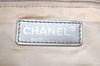 Authentic CHANEL New Travel Line Shoulder Tote Bag Nylon Leather Silver 3580K