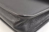 Authentic Burberrys Vintage Leather Clutch Hand Bag Purse Black 3582K
