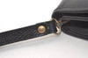 Authentic Burberrys Vintage Leather Clutch Hand Bag Purse Black 3582K