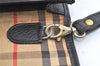 Authentic Burberrys Vintage Leather Clutch Hand Bag Purse Black 3582K