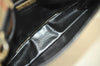 Authentic Burberrys Vintage Leather Clutch Hand Bag Purse Black 3582K