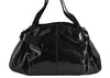 Authentic Salvatore Ferragamo Vara Ribbon Enamel Shoulder Tote Bag Black 3583K