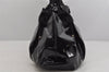 Authentic Salvatore Ferragamo Vara Ribbon Enamel Shoulder Tote Bag Black 3583K