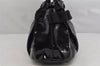 Authentic Salvatore Ferragamo Vara Ribbon Enamel Shoulder Tote Bag Black 3583K
