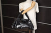 Authentic Salvatore Ferragamo Vara Ribbon Enamel Shoulder Tote Bag Black 3583K