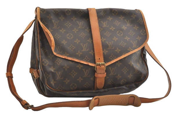 Authentic Louis Vuitton Monogram Saumur 35 Shoulder Cross Bag M42254 LV 3585J