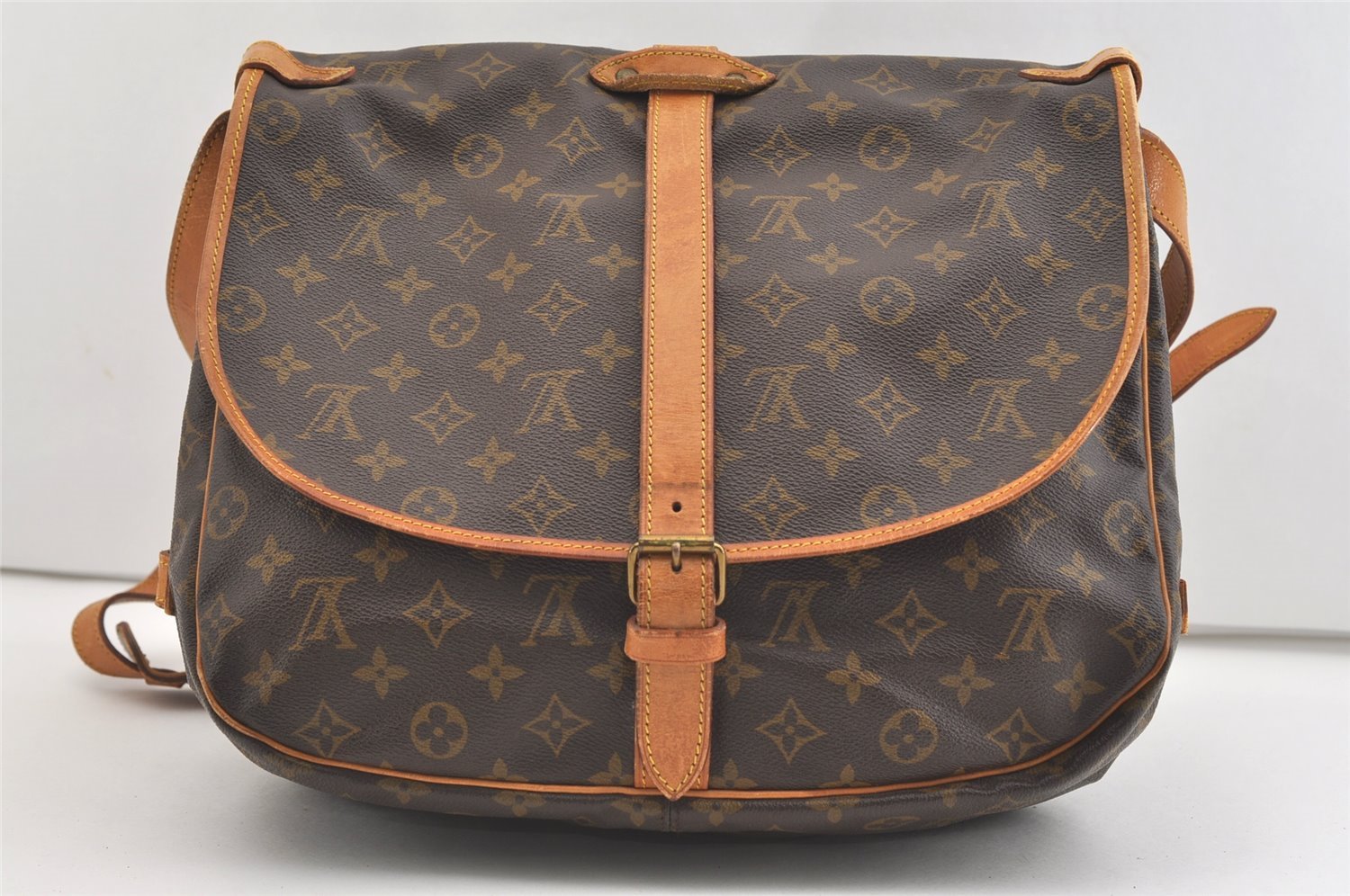 Authentic Louis Vuitton Monogram Saumur 35 Shoulder Cross Bag M42254 LV 3585J