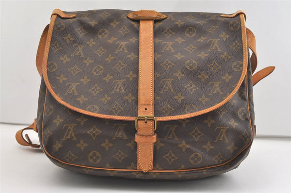 Authentic Louis Vuitton Monogram Saumur 35 Shoulder Cross Bag M42254 LV 3585J