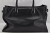 Authentic BALENCIAGA Padlock Work 2Way Tote Bag Leather 332000 Black 3585K