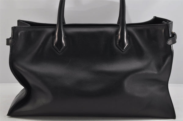 Authentic BALENCIAGA Padlock Work 2Way Tote Bag Leather 332000 Black 3585K