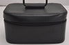 Authentic GUCCI Vintage Vanity Case Hand Bag Pouch Purse Leather Black 3587J