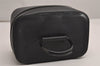 Authentic GUCCI Vintage Vanity Case Hand Bag Pouch Purse Leather Black 3587J