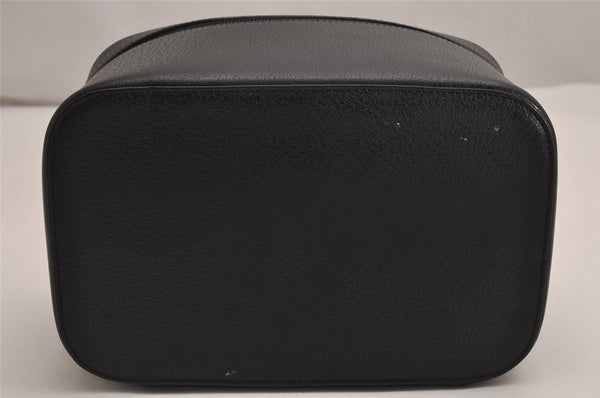 Authentic GUCCI Vintage Vanity Case Hand Bag Pouch Purse Leather Black 3587J