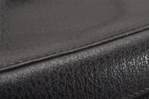 Authentic GUCCI Vintage Vanity Case Hand Bag Pouch Purse Leather Black 3587J