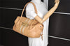 Authentic PRADA Vit Daino Lucer Leather Shoulder Tote Bag BR2937 Beige 3589I