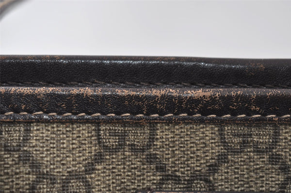 Authentic GUCCI Vintage Shoulder Tote Bag GG PVC Leather 211137 Brown 3590I