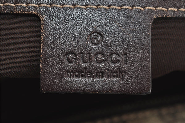 Authentic GUCCI Vintage Shoulder Tote Bag GG PVC Leather 211137 Brown 3590I