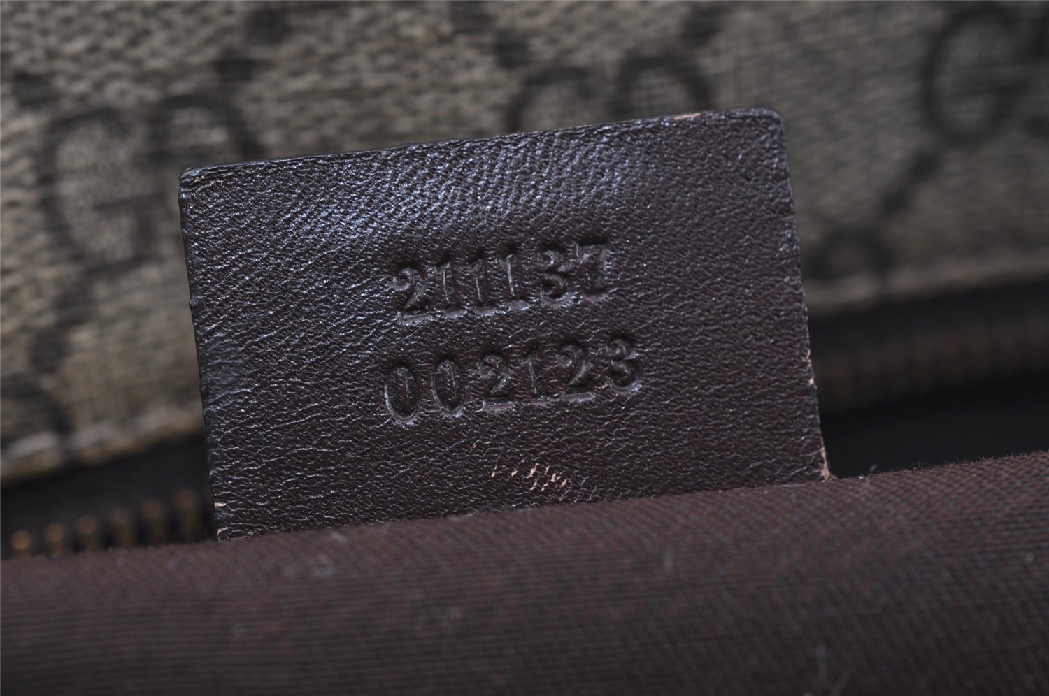 Authentic GUCCI Vintage Shoulder Tote Bag GG PVC Leather 211137 Brown 3590I