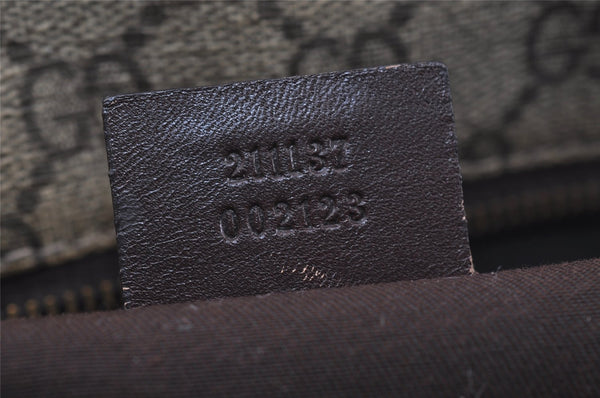 Authentic GUCCI Vintage Shoulder Tote Bag GG PVC Leather 211137 Brown 3590I