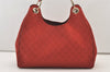 Authentic GUCCI Shoulder Hand Bag Purse GG Canvas Leather 257268 Red 3590J