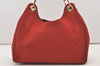 Authentic GUCCI Shoulder Hand Bag Purse GG Canvas Leather 257268 Red 3590J