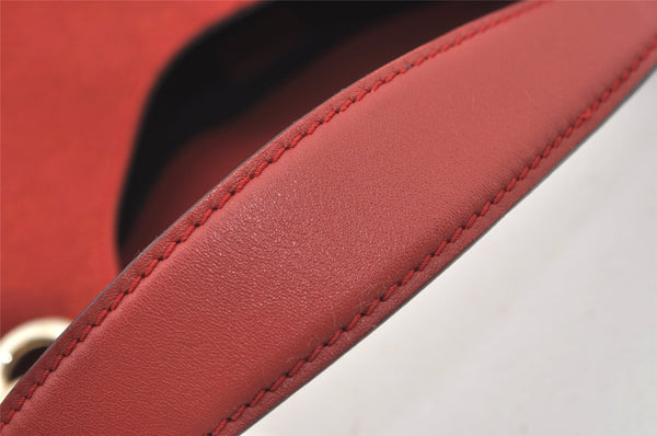 Authentic GUCCI Shoulder Hand Bag Purse GG Canvas Leather 257268 Red 3590J