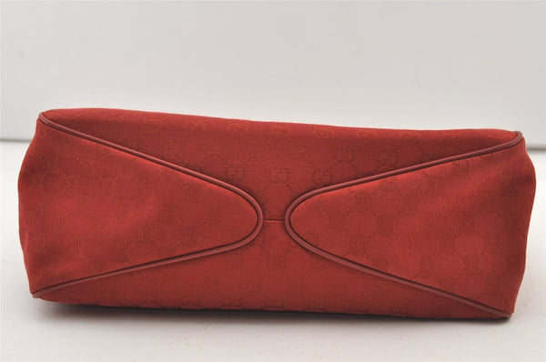 Authentic GUCCI Shoulder Hand Bag Purse GG Canvas Leather 257268 Red 3590J
