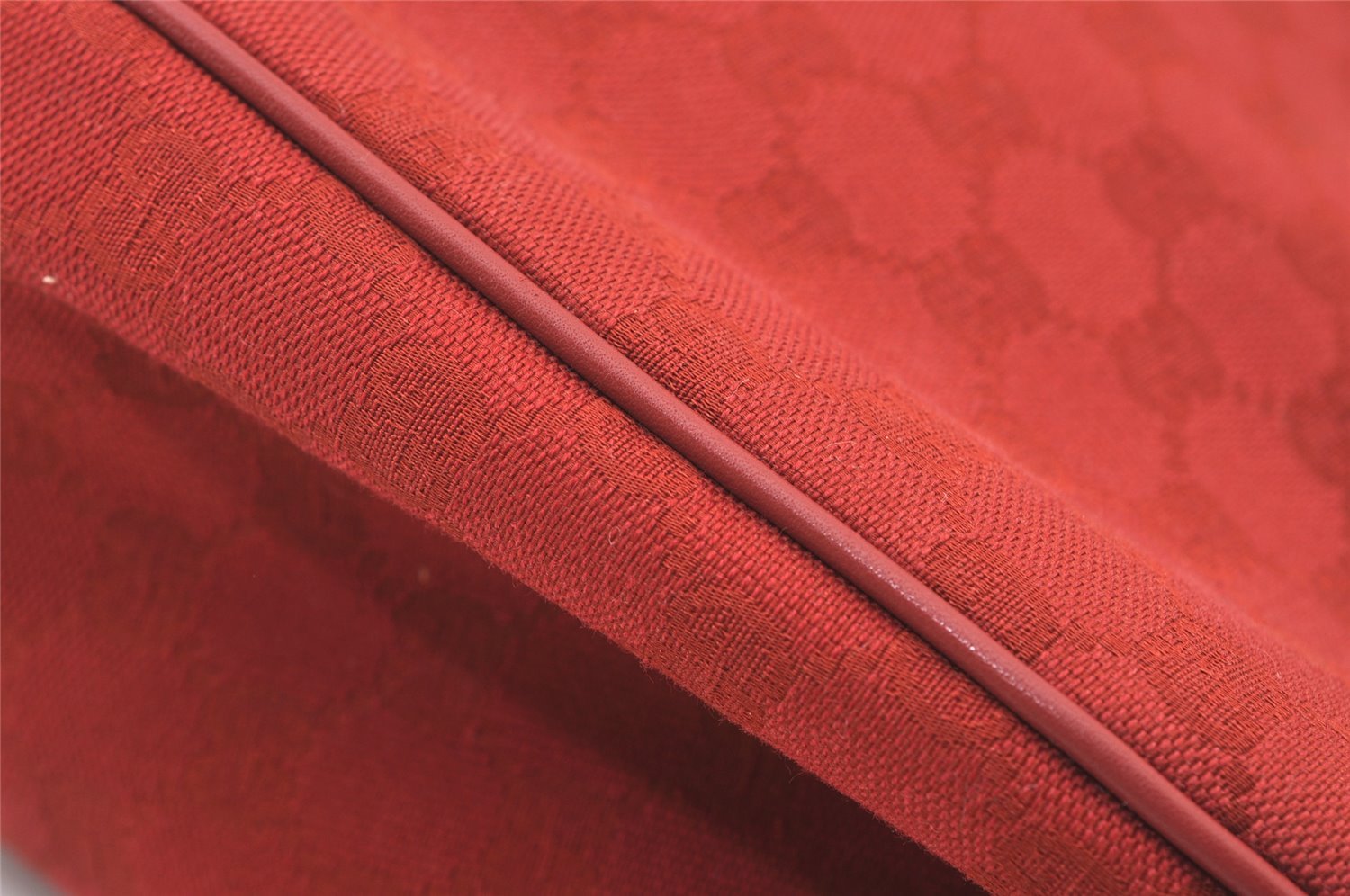 Authentic GUCCI Shoulder Hand Bag Purse GG Canvas Leather 257268 Red 3590J