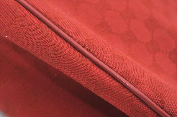 Authentic GUCCI Shoulder Hand Bag Purse GG Canvas Leather 257268 Red 3590J