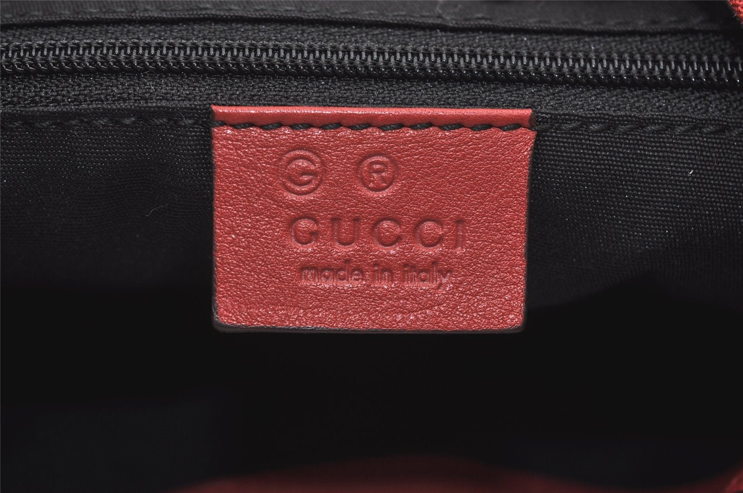 Authentic GUCCI Shoulder Hand Bag Purse GG Canvas Leather 257268 Red 3590J