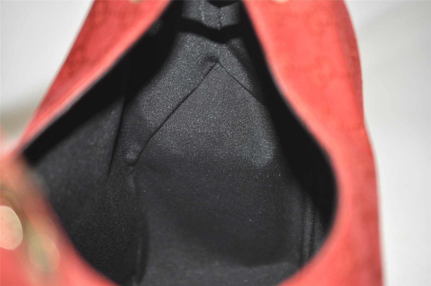 Authentic GUCCI Shoulder Hand Bag Purse GG Canvas Leather 257268 Red 3590J