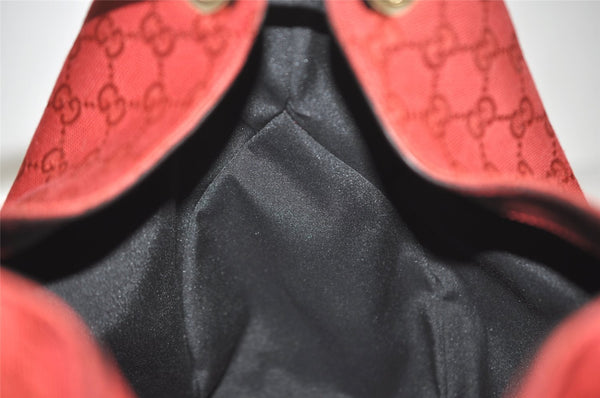 Authentic GUCCI Shoulder Hand Bag Purse GG Canvas Leather 257268 Red 3590J