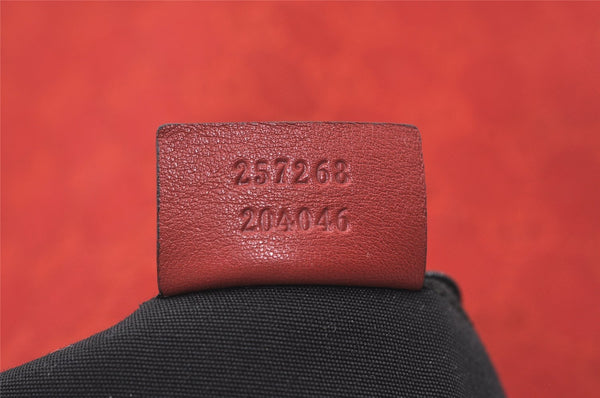 Authentic GUCCI Shoulder Hand Bag Purse GG Canvas Leather 257268 Red 3590J