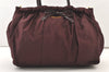 Authentic PRADA Ribbon Nylon Tessuto Leather 2Way Shoulder Tote Bag Purple 3591J
