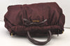 Authentic PRADA Ribbon Nylon Tessuto Leather 2Way Shoulder Tote Bag Purple 3591J