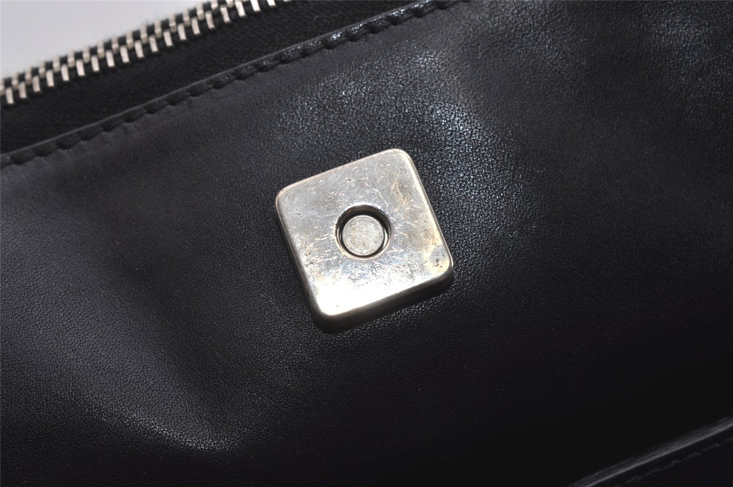 Authentic GUCCI Vintage Shoulder Hand Bag GG Canvas Leather Black 3592I