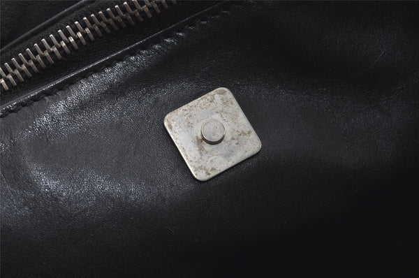 Authentic GUCCI Vintage Shoulder Hand Bag GG Canvas Leather Black 3592I