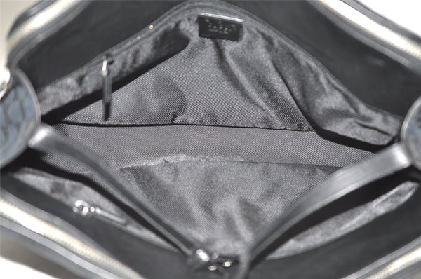 Authentic GUCCI Vintage Shoulder Hand Bag GG Canvas Leather Black 3592I