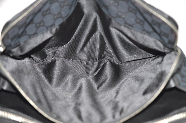 Authentic GUCCI Vintage Shoulder Hand Bag GG Canvas Leather Black 3592I