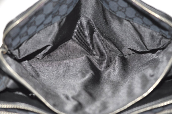 Authentic GUCCI Vintage Shoulder Hand Bag GG Canvas Leather Black 3592I