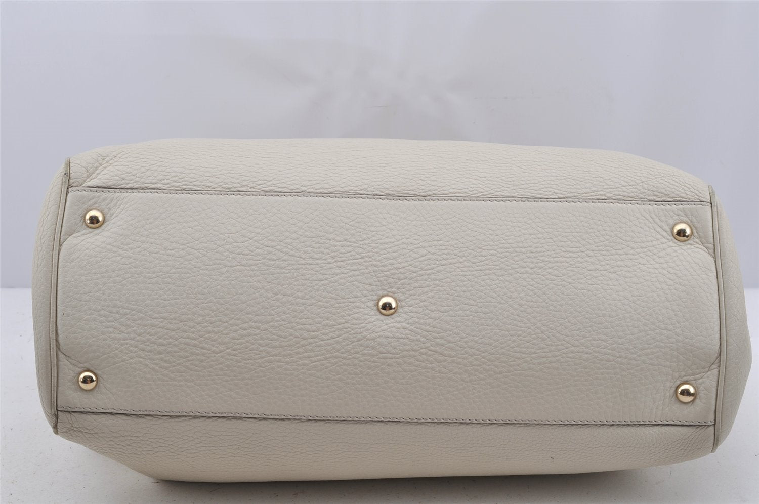 Authentic GUCCI Bamboo Shopper Large 2Way Hand Bag Leather 323658 White 3592J