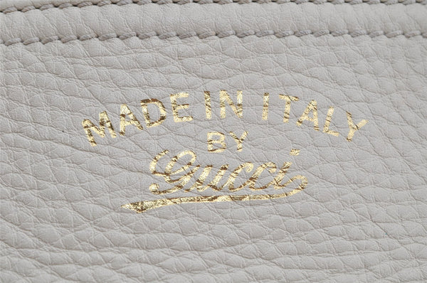 Authentic GUCCI Bamboo Shopper Large 2Way Hand Bag Leather 323658 White 3592J