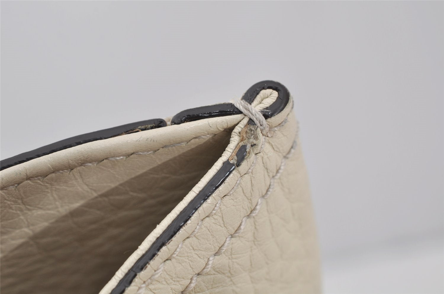 Authentic GUCCI Bamboo Shopper Large 2Way Hand Bag Leather 323658 White 3592J