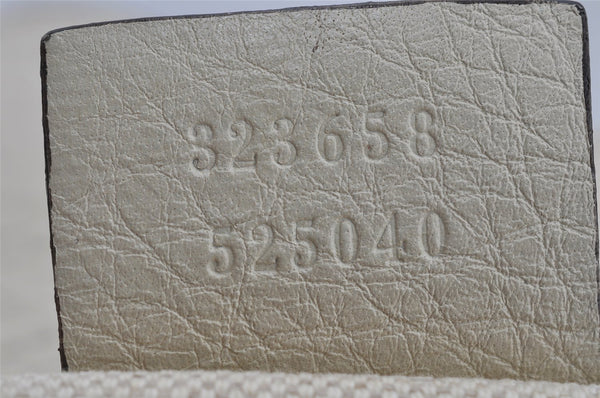 Authentic GUCCI Bamboo Shopper Large 2Way Hand Bag Leather 323658 White 3592J