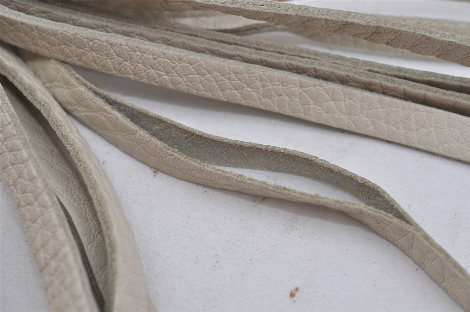 Authentic GUCCI Bamboo Shopper Large 2Way Hand Bag Leather 323658 White 3592J