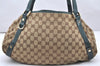 Authentic GUCCI Abbey Shoulder Tote Bag GG Canvas Leather 130736 Brown 3592K