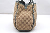 Authentic GUCCI Abbey Shoulder Tote Bag GG Canvas Leather 130736 Brown 3592K